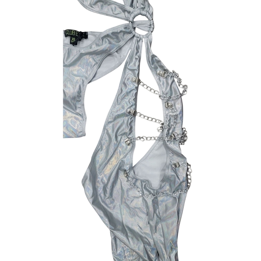 Silver Metallic Rave Jumpsuit - Picture 14 of 14